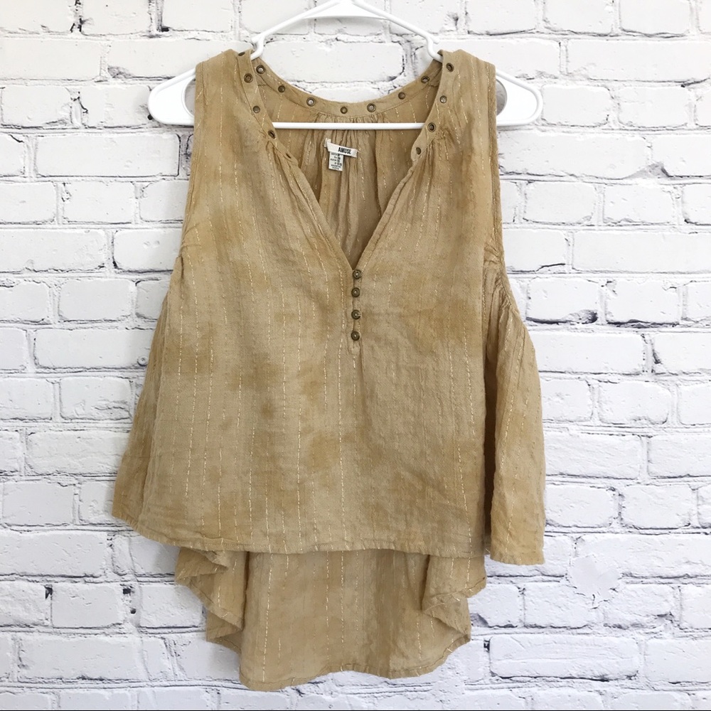 New Amuse Tank Top High Low Metallic Thread Size Medium